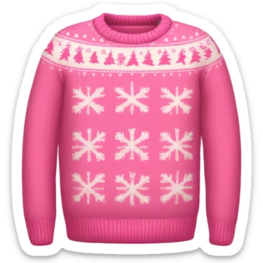 Pink Christmas sweater sticker