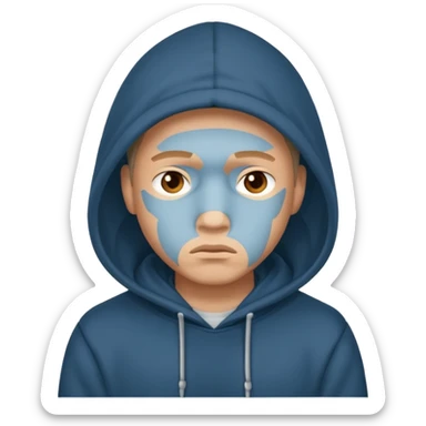 men with hoodie sad sticker