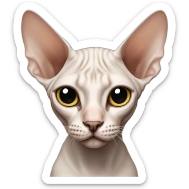 sphynx cat with circular black spot between his eyes sticker