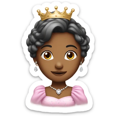 Cute princess with crown small sticker