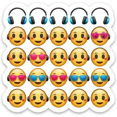 Emoji listen song sticker