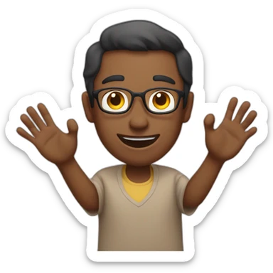 man saying thank you with his hands sticker