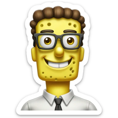 spongebob squarepants but as a nerd sticker