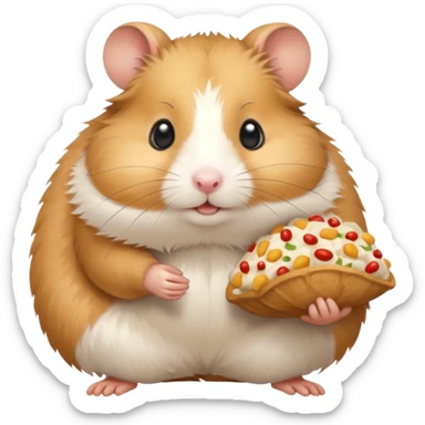 Hamster delivering food  sticker