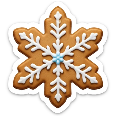 gingerbread cookie in snowflake shape sticker