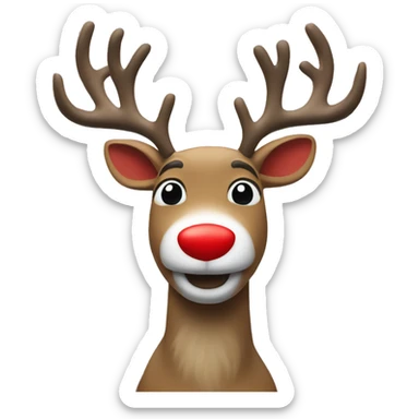 hess as red-nosed reindeer sticker