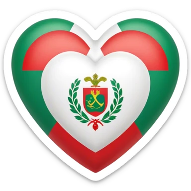 Heart shape with the Bulgarian flag which is white green red  sticker