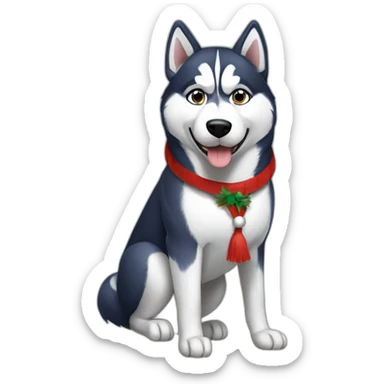 Husky navideño  sticker