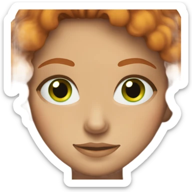 Girl with green eyes freckles and ginger hair  sticker