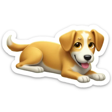 dog enjoying a sunny day sticker