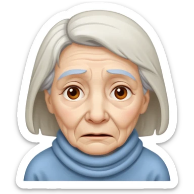 very sick very old woman with fever sticker