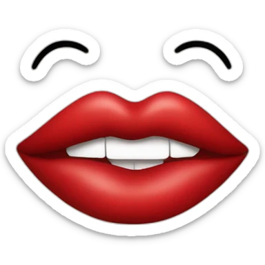 red lips kissing sticker