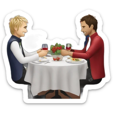 Matt Bellamy and Dom Howard share a romantic dinner at Olive Garden sticker