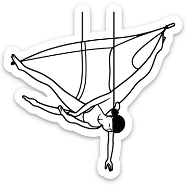 Aerial silks emoji with person doing splits on it sticker