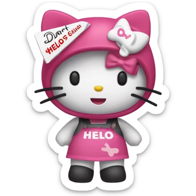 Hello kitty holding a sign that says “don’t crash out” sticker