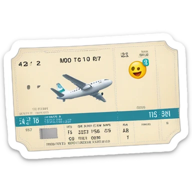 flight paper ticket with number on it boarding pass sticker