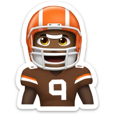 White Cleveland browns fan  sticker