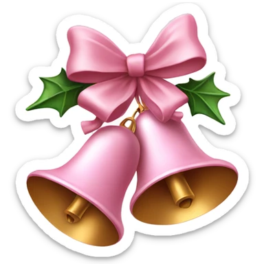 Light pink Christmas bells  sticker