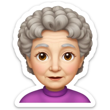 grandma with furry hair sticker