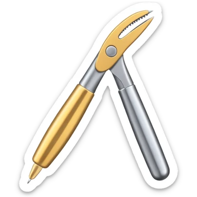 hand pinching tweezers sticker