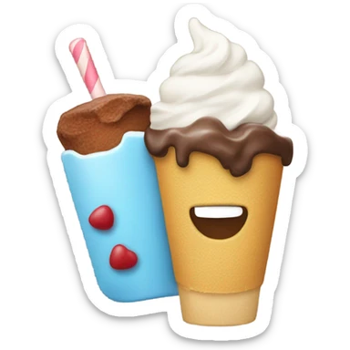 pelirroja agarrando un helado sticker