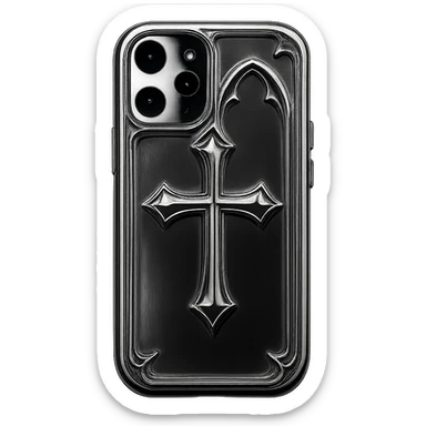 pink and black gothic phone case, metallic shine, reflective, futuristic gothic details, matches gothic purse sticker