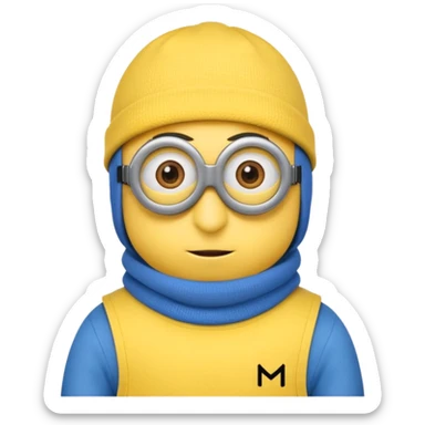 minion in ski mask sticker