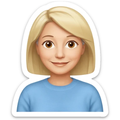 FEMME 60 ANS CHEVEUX CARRé blonds yeux marrons sourrir sticker