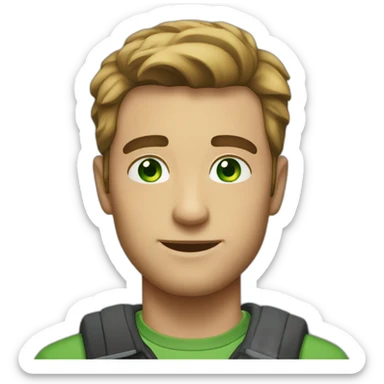 Handsome man with green eyes and dimbles sticker