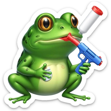 frog holding a tampon gun in the white house sticker