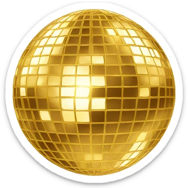 Gold disco ball sticker