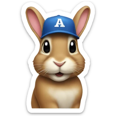 A rabit with a cap  sticker