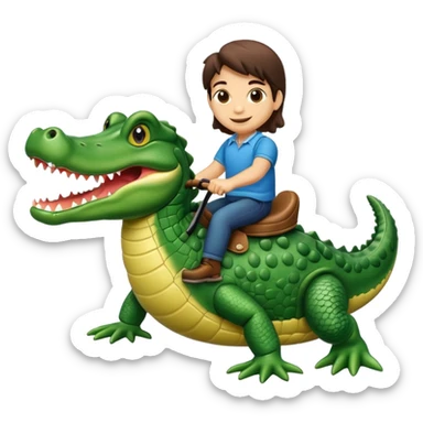 Calvy Barra riding a alligator  sticker