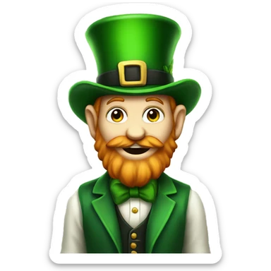 Leprechaun wearing top hat in gas sticker
