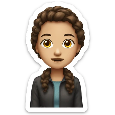 big with brunet haired girl sticker