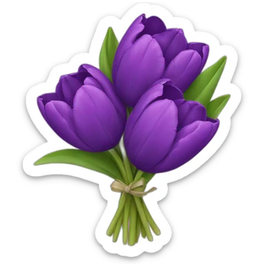 Bouquet of purple tulips sticker
