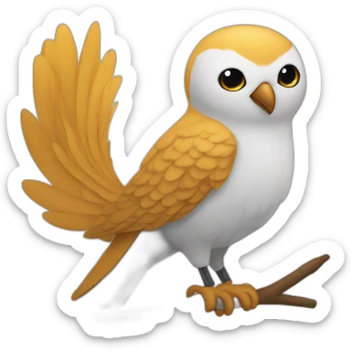 Chat sur oiseau sticker