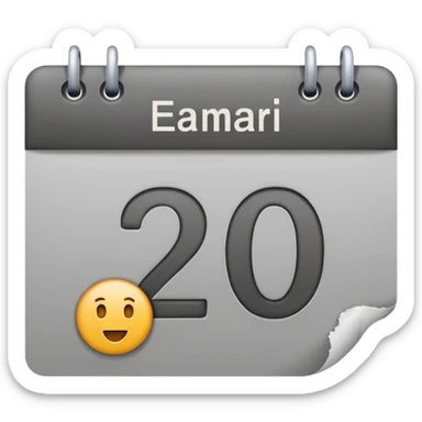 grey date calendar with number 29 sticker