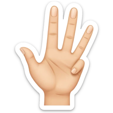 hand emoji with thumb, index finger and middle finger up sticker