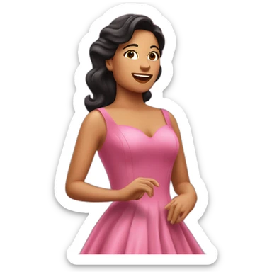 Gisel campos santos singing with a pink dress sticker