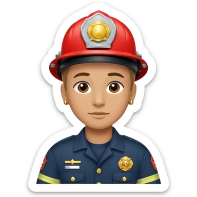 Fireman with big earrings  sticker