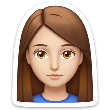 Pelo lasio color café, ojos de color miel,piel aperlada sticker