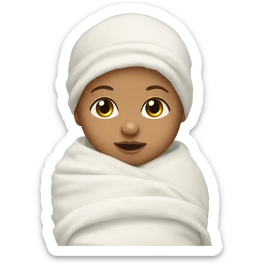 Light skin new born baby swaddle  sticker