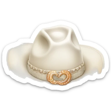 White cowgirl hat with seashell band sticker