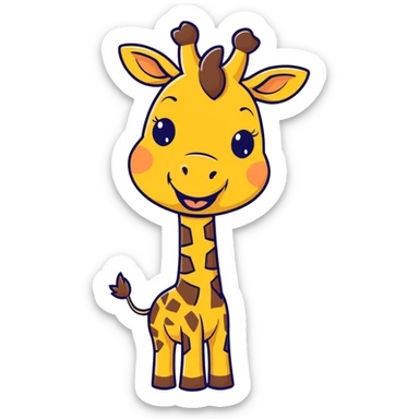 Giraffe laughing sticker