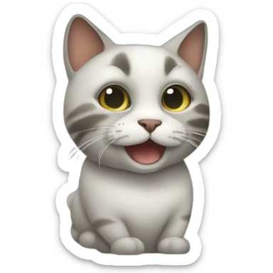 Cat with stinky fume lines sticker