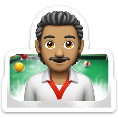 Joueur de billard, maghrébin, cheveux longs frisés  sticker