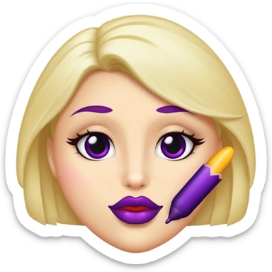 Una berenjena peluda con bezos sticker