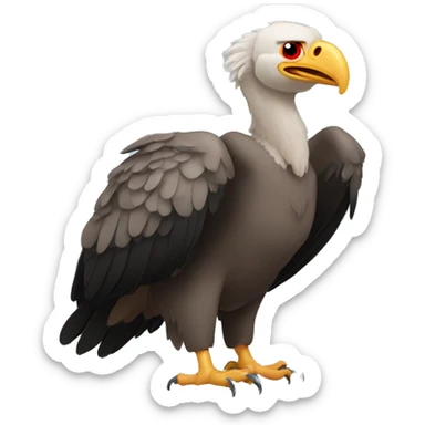 Vulture with red neck and open wings sticker