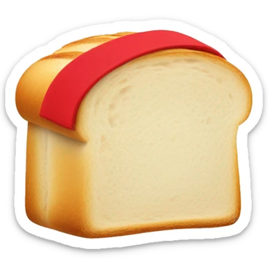 slice of white bread wearing a straight red sweatband sticker